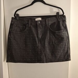 Universal Thread Women's Black Studded Denim Skirt